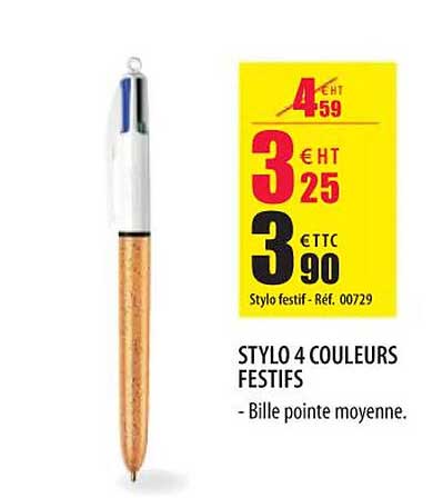 stylo 4 couleurs festifs