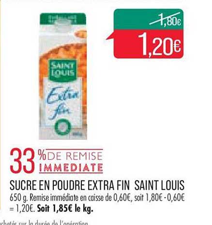 sucre en poudre extra fin saint louis