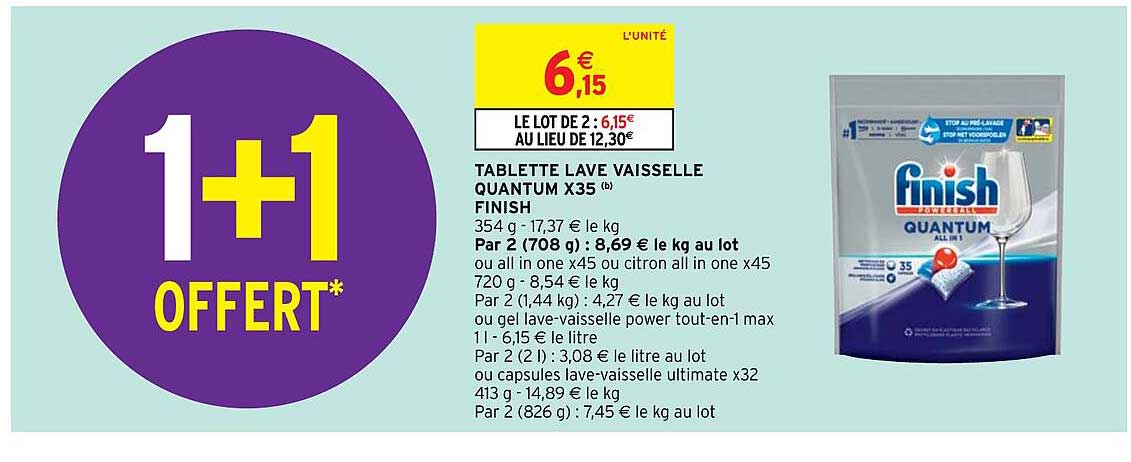 tablette lave vaisselle quantum x35 finish