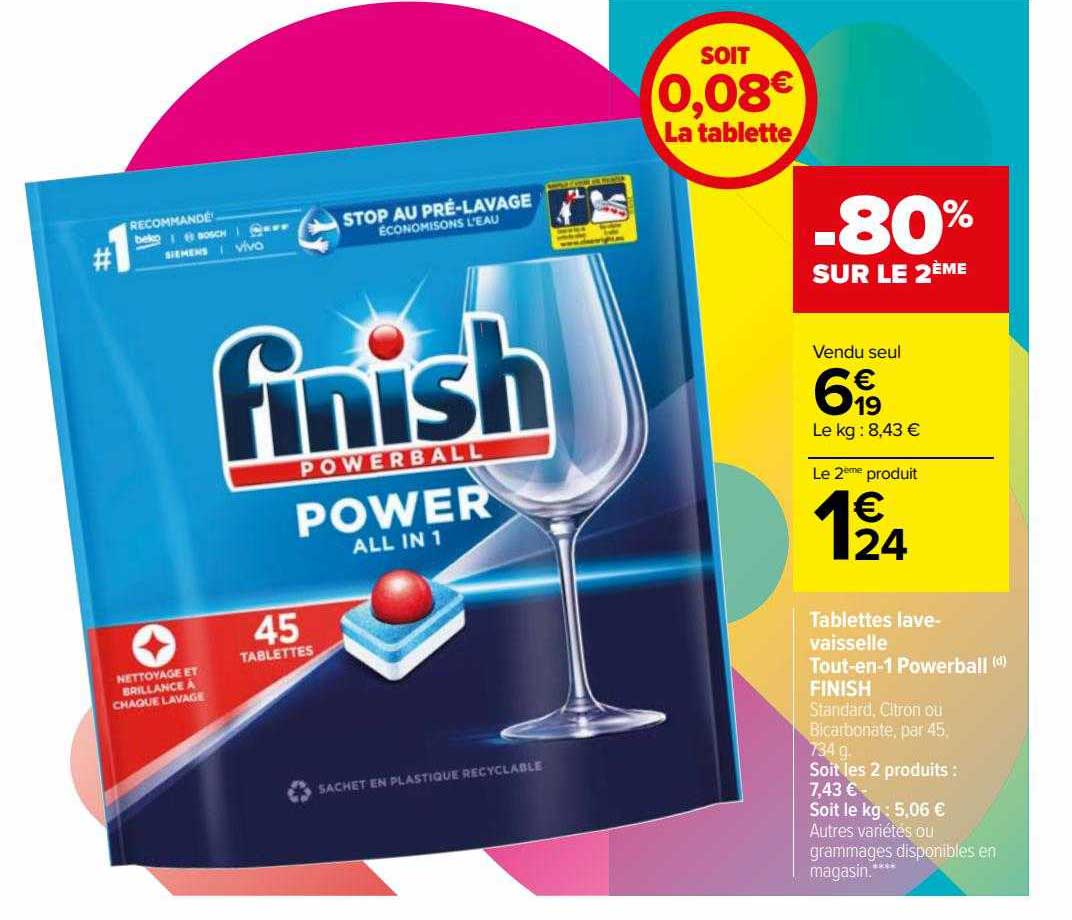 Tablettes Lave-vaisselle Tout-en-1 Powerball Finish