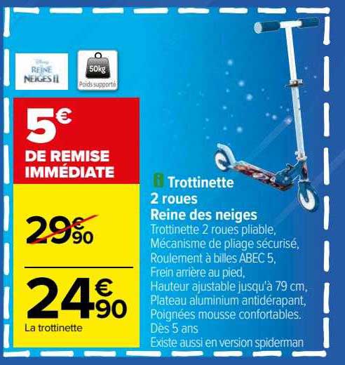 trottinette 2 roues reine des neiges