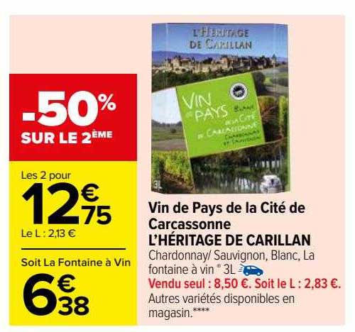 vin de pays de la cité de carcassonne l'héritage de carillan