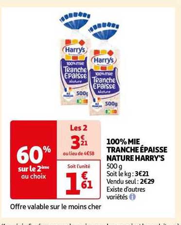 100% Mie Tranche épaisse Nature Harry's