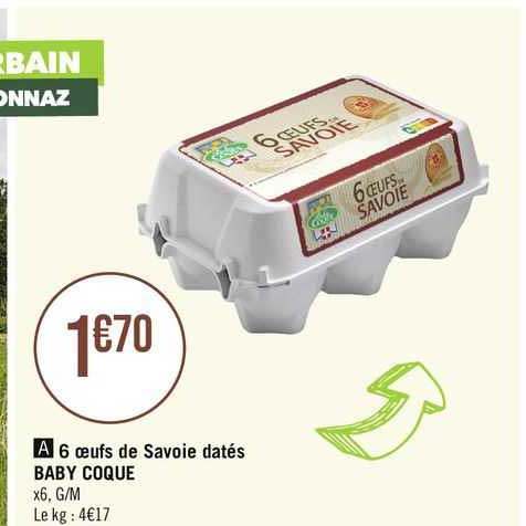 6 œufs de savoie datés baby coque