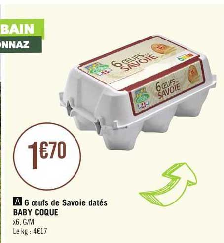 6 œufs de savoie datés baby coque