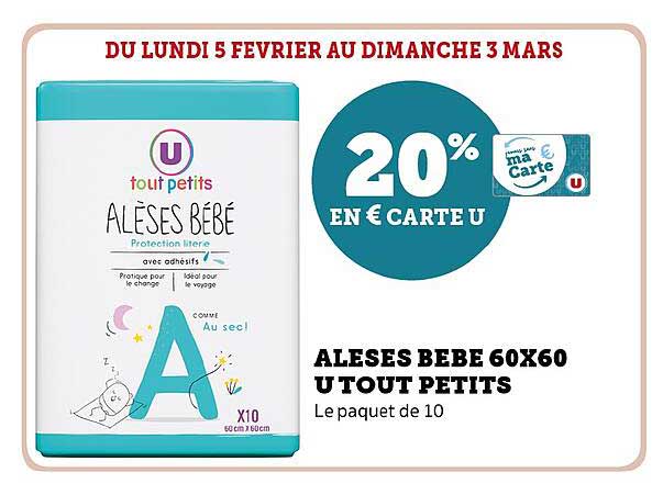 alèses bébé 60x60 u tout petits