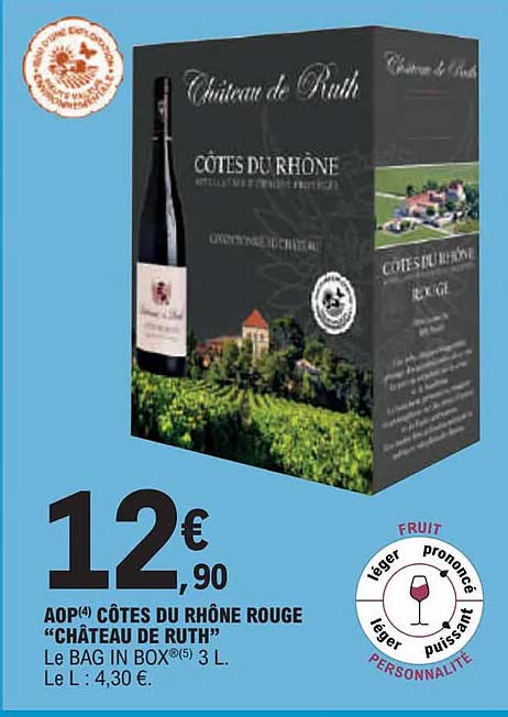 aop côtes de rhône rouge "château de ruth"
