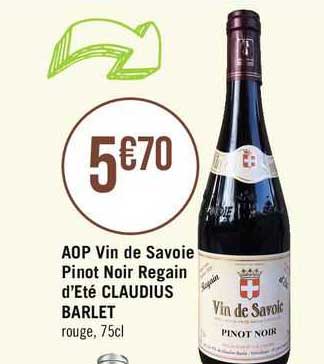 aop vin de savoie pinot noir regain d'été claudius barlet