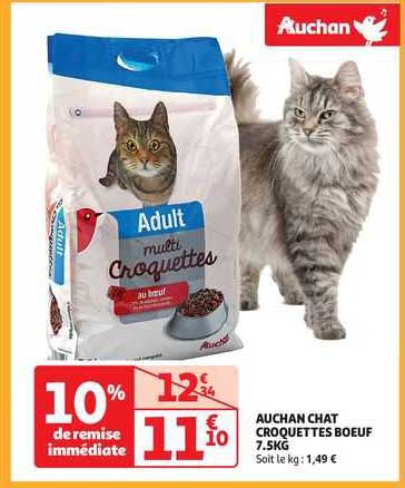 Auchan Chat Croquettes Boeuf