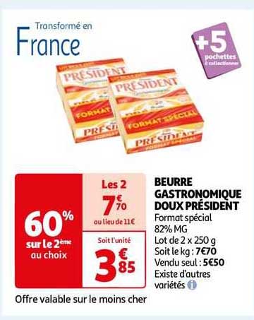 Beurre Gastronomique Doux Président