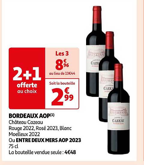 bordeaux aop château cazeau ou entre deux mers aop 2023