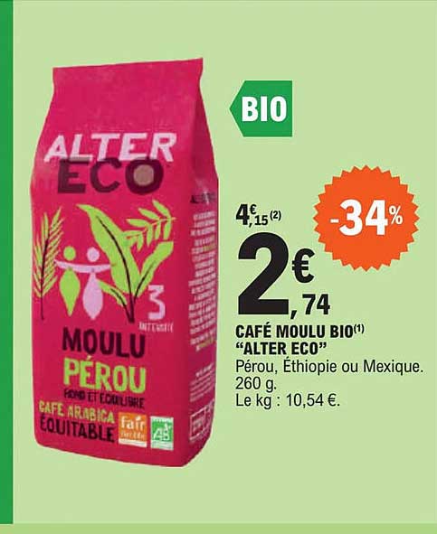 Café Moulu Bio "alter Eco"