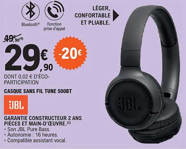 casque sans fil tune 500bt jbl