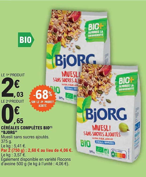 céréales complètes bio "bjorg"