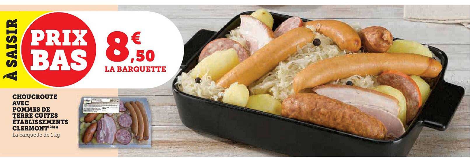 choucroute avec pommes de terre cuites établissements clermont