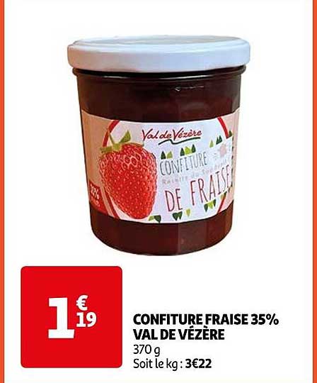 confiture fraise 35% val de vézère