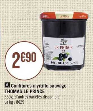 Confitures Myrtille Sauvage Thomas Le Prince