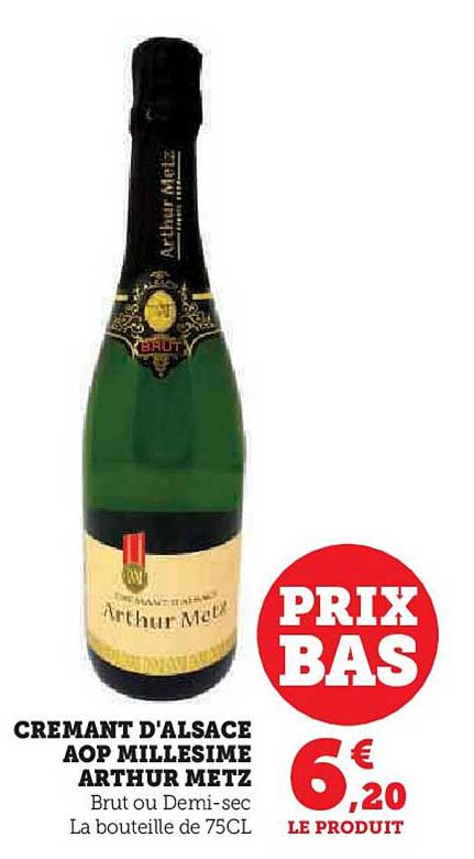crémant d'alsace aop millesime arthru metz