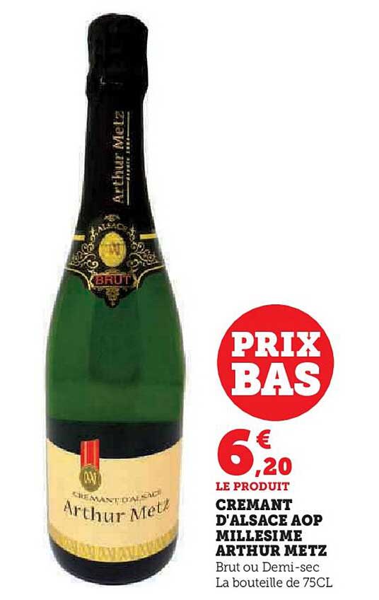 crémant d'alsace aop millesimé arthur metz