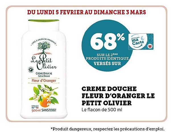 crème douche fleur d'oranger le petit olivier