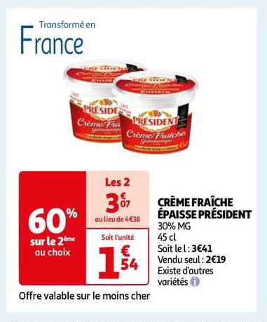 Crème Fraîche épaisse Président