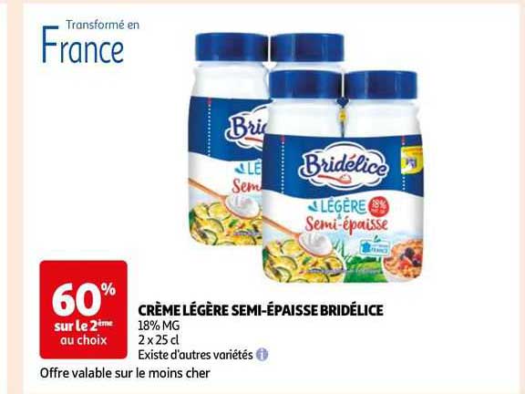 crème légère semi-épaisse bridélice