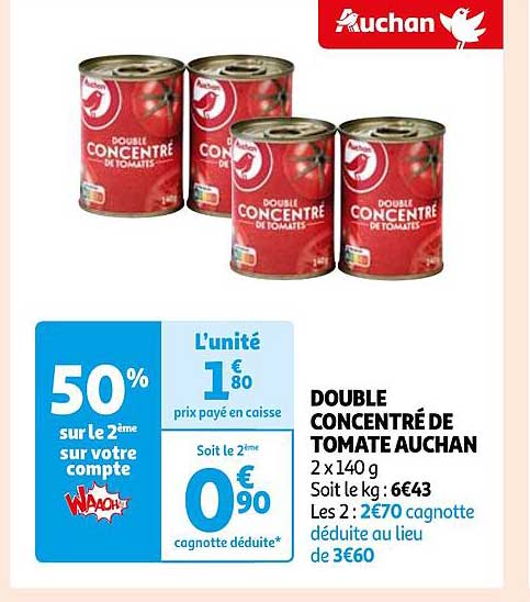 doubel concentré de tomate auchan