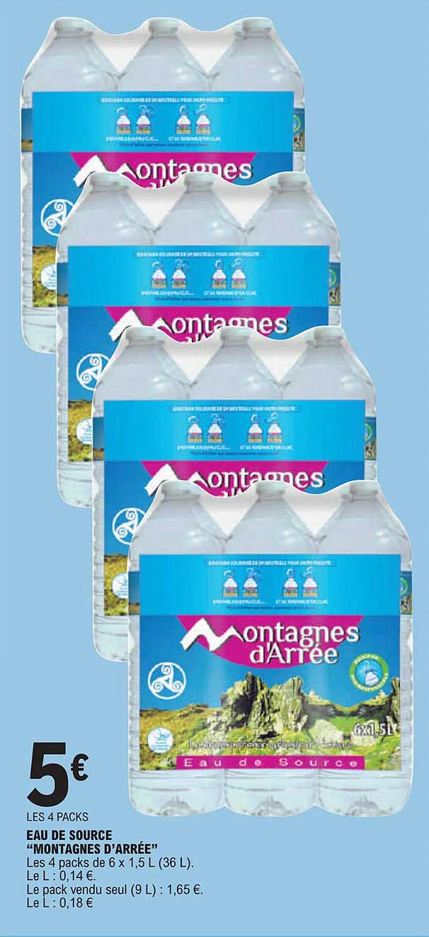 eau de source "montagnes d'arréeé"