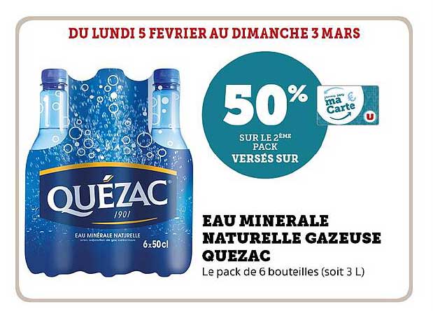 Eau Minérale Naturelle Gazeuse Quezac