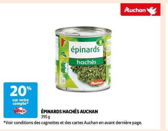 épinards Hachés Auchan