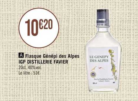 flasque génépi des alpes igp distillerie favier