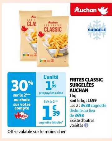 Frites Classic Surgelées Auchan