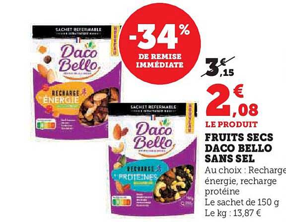 fruits secs daco bello sans sel