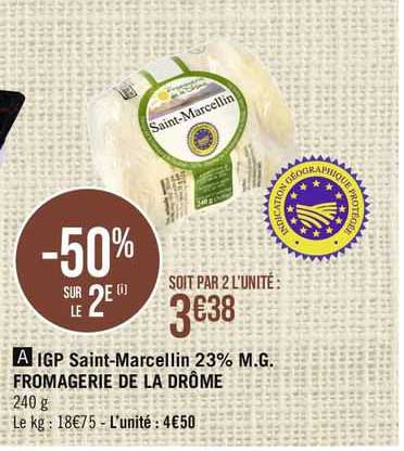 igp saint-marcellin 23% mat. gr. fromagerie de la drôme