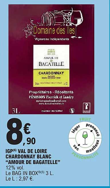 igp val de loire chardonnay blanc "amour de bagatelle"