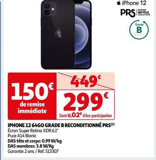 iphone 12 64go grade b reconditionné prs