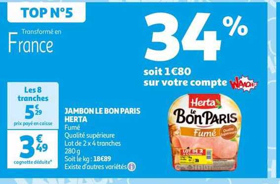 Jambon Le Bon Paris Herta