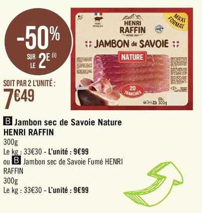 jambon sec de savoie nature henri raffin