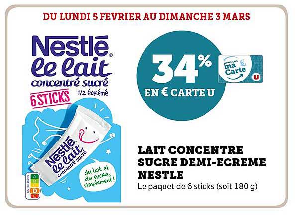 lait concentré sucre demi-écrémé nestlé