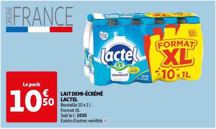 lait demi-écrémé lactel