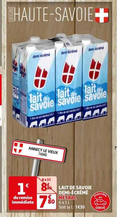 lait des savoie demi-écrémé metral