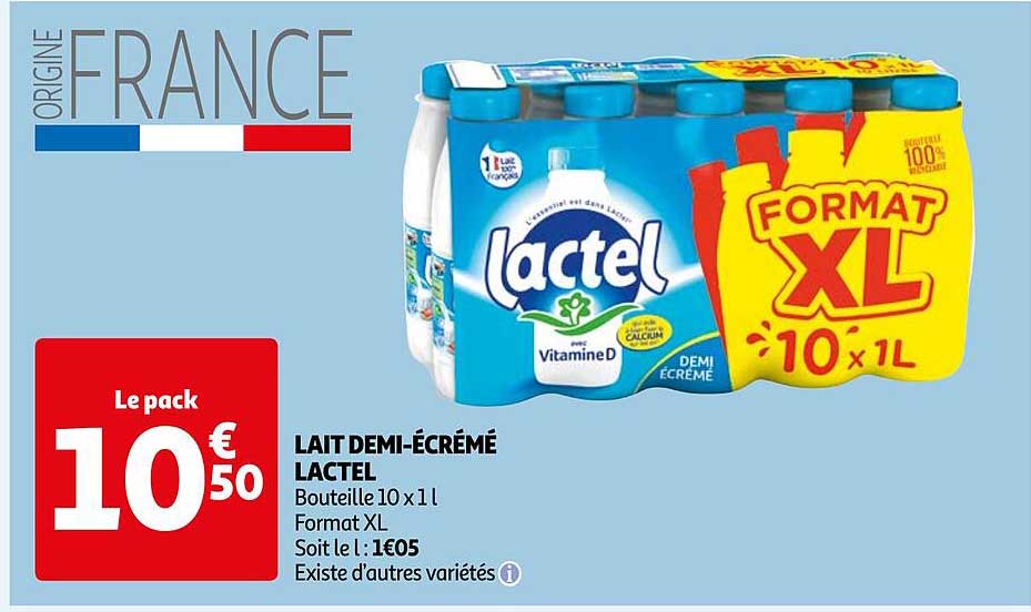 lait demi-écrémé lactel
