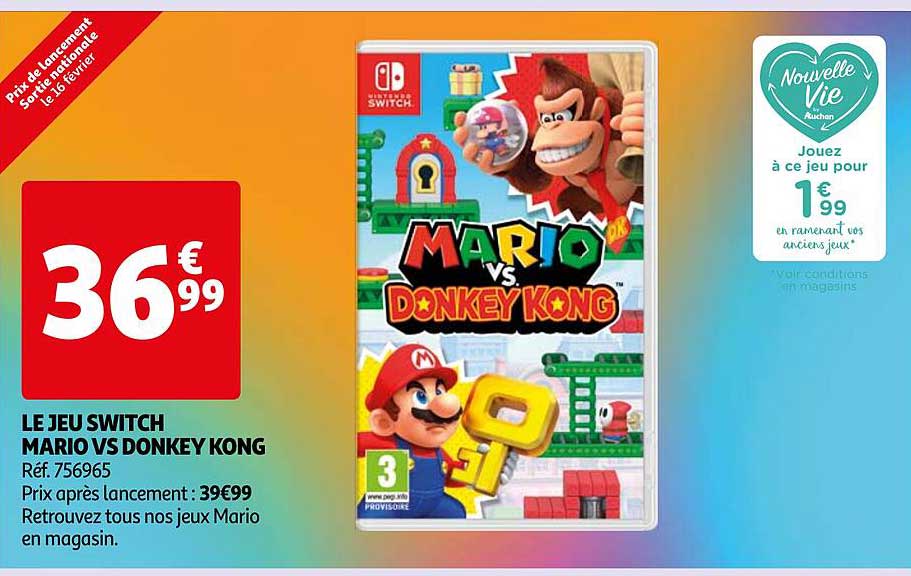 le jeu switch mario VS donkey kong