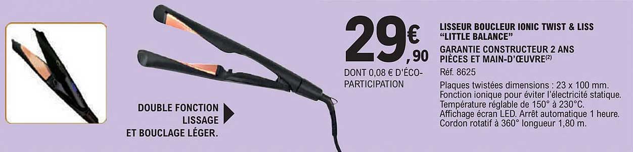 lisseur boucleur ionic twist & liss "little balance"