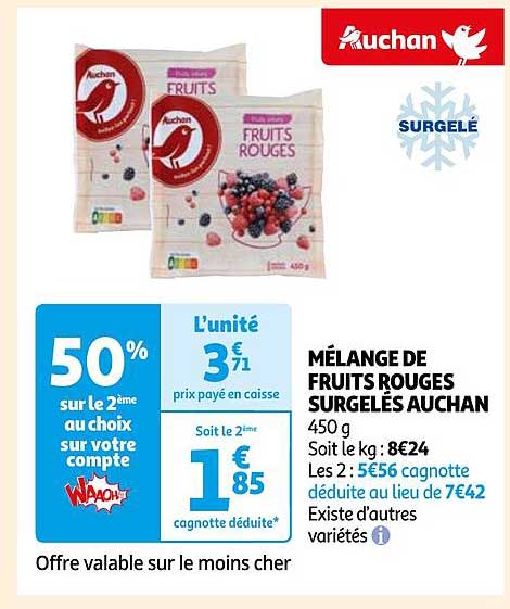 Mélange De Fruits Rouges Surgelés Auchan