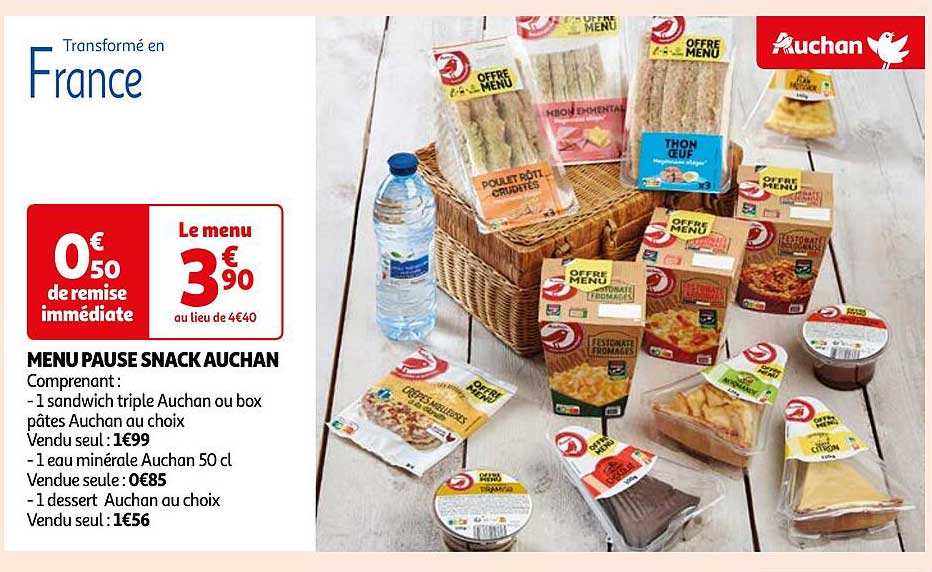 Menu Pause Snack Auchan