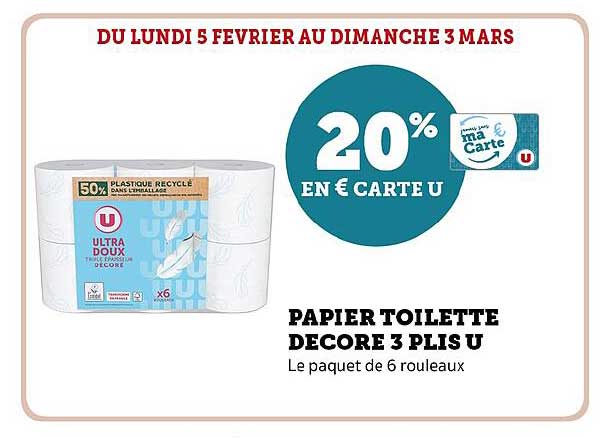 papier toilette décoré 3 plis u