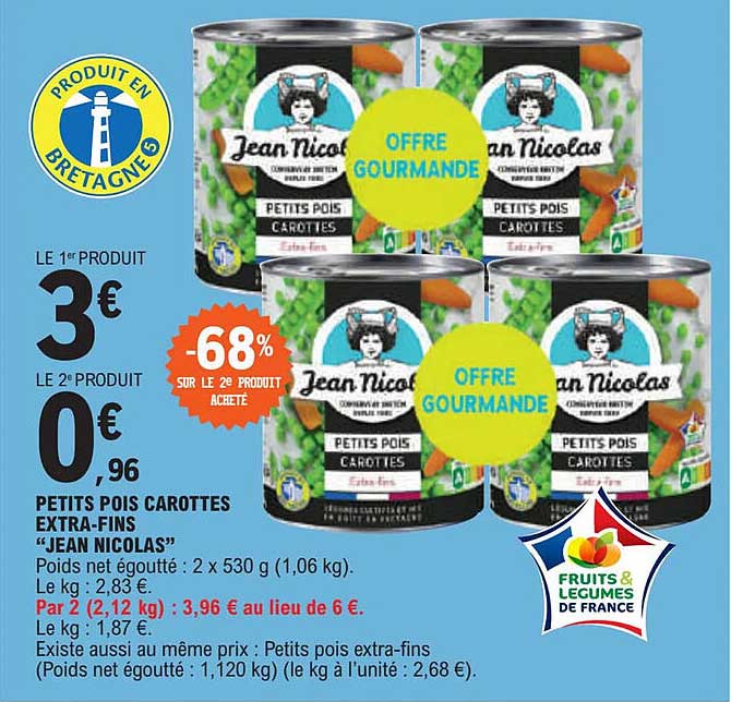 petits pois carottes extra-fins "jean nicolas"