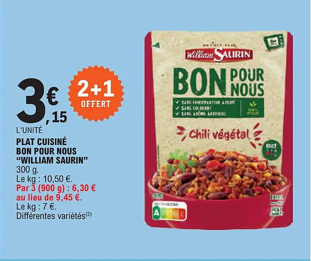 plat cuisiné bon pour nous "william saurin"