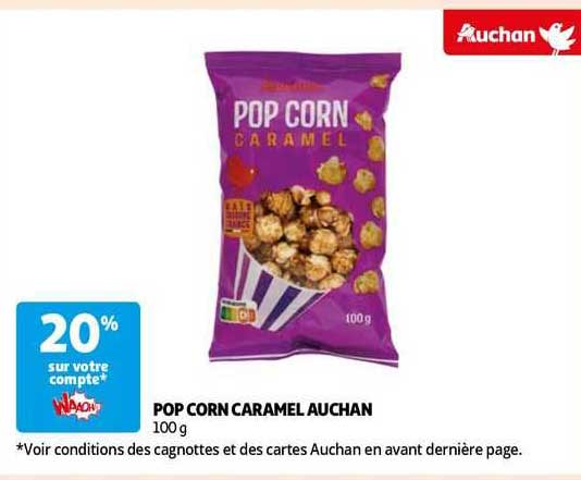 pop corn caramel auchan